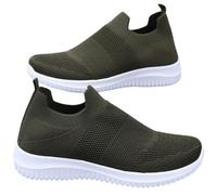 Slip On Shoes Women,Women's Slip On Trainers,Lightweight Slip-on Walking Sneakers,Hands Free,Mesh,Breathable,for Busy Mornings Or When Going Out,for Tennis Jogging Green