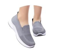Slip-on Shoes Women's Lightweight Trainers Without Laces Tennis Classic Breathable Leisure Shoes Walking Fitness Nurse Outdoor Leisure Trainers Sports Shoes, gray, 4 UK