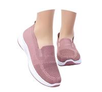 Slip-on Shoes Women's Lightweight Trainers Without Laces Tennis Classic Breathable Leisure Shoes Walking Fitness Nurse Outdoor Leisure Trainers Sports Shoes, pink, 4 UK