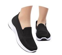 Slip-on Shoes Women's Lightweight Trainers Without Laces Tennis Classic Breathable Leisure Shoes Walking Fitness Nurse Outdoor Leisure Trainers Sports Shoes, black, 3.5 UK