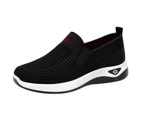 Slip On Shoes Womens Mesh Breathable Lightweight Casual Orthopedic Sneakers for Women UK Spring Summer Sport Shoe Ladies Wide Fit Trainers Non Slip Waliking Loafers with Arch Support Black