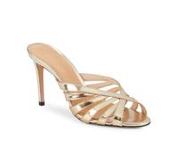Slip On Slingbacks Stilettos Mules, Comfort Dress Fish Mouth Open Toe High Heels Sandals, Fashion Patent Leather Summer Party Banquet Daily Heel Sandals,Gold,7 UK