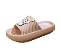 Slip On Slippers Halloween Themed Women's Slippers Soft Thick Sole Water Flip Flops Unisex Skeleton Finger Design Holiday Footwear Khaki