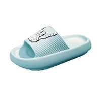 Slip On Slippers Halloween Themed Women's Slippers Soft Thick Sole Water Flip Flops Unisex Skeleton Finger Design Holiday Footwear Blue