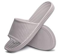 Slip On Slippers Non-slip Shower Sandals House Mule Soft Foams Sole Pool Shoes Bathroom Slide for Men, Grey, 7.5/8.5 UK Men