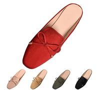 Slip On Slippers Women's Summer Lightweight Breathable Leisure Shoes Women's Slippers Summer Elegant with Bow Mules Closed Front Slippers Soft Sole Sandals Non-Slip Slippers, black, 8.5 UK