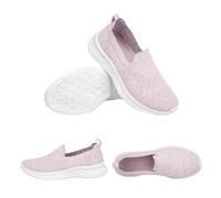 Slip On Sneakers for Women,Women Laceless Casual Shoes,Lightweight and Breathable,Decrease The Burden,for Activities Such As Running Exercise Party Yoga Jogging Travel Work Pink