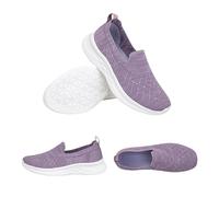 Slip On Sneakers for Women,Women Laceless Casual Shoes,Lightweight and Breathable,Decrease The Burden,for Activities Such As Running Exercise Party Yoga Jogging Travel Work Purple