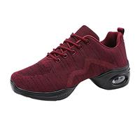 Slip On Sneakers Women's Sports Shoes Trainers Women's Trainers Fashion New Pattern Mesh Breathable Comfortable Non-Slip Large Lightweight Dance Shoes Walking Shoes, red, 5 UK