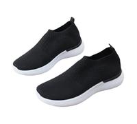 Slip On Sports Shoe,Ladies Slips On Trainers,Womens Trainer Non-Slip Orthopedic Shoes,Trainer Slips On Comfy Women,Soft Sole,Flexible,Lightweight,Breathable,Casual,for Gym Wear Black