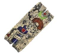 Slip on Temporary Tattoo Sleeve - Skull, Clown, Cross, Cobwebs, Spider, Dagger, Cards & Dice - Only Single Piece