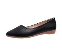 Slip-on Toe Shoes Uniform Shoes Solid Pointed Fashion Women Color Jobs Women Casual Shoes Sketches Women Shoes Black, black, 6 UK