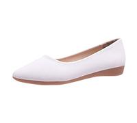 Slip-on Toe Shoes Uniform Shoes Solid Pointed Fashion Women Color Jobs Women Casual Shoes Sketches Women Shoes Black, White, 6 UK