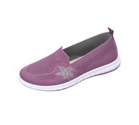 Slip On Trainers for Women Comfortable Breathable Mesh Ballet Flats Lightweight Casual Ladies Sneakers Knitted Walking Shoes Easy Close Wide Fit Orthopedic Shoes Lightweight Slip-On Loafers Purple