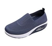 Slip On Trainers, Gym Tennis Sneakers Ladies Casual Shoes Women's Safety Trainers Womens Breathable Lightweight Pumps Orthopedic Loafers for Women UK for Sports Casual Work Leisure Dark Blue