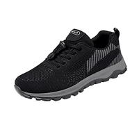 Slip On Trainers Men Air Cushion Comfortable Running Shoes Soft Cushioned Footbed Black Trainers Deep Lugs Sturdy Grip Hiking Shoes Mountain Trekking Backpacking Trainer Gym Fitness