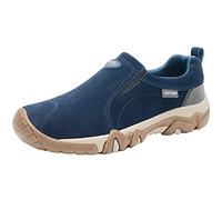 Slip On Trainers Men Deep Lugs Sturdy Grip Running Shoes Soft Cushioned Footbed Wide Fit Trainers Non-Slip Easy Close Walking Shoes Arch Support Comfortable Trainer Hiking & Outdoors Dark Blue