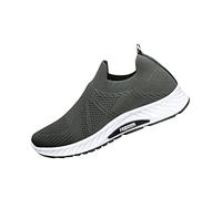 Slip On Trainers Men Elderly Lightweight Walking Shoes Soft Mesh Gym Workout Sneakers Cushioned Thick Zero Drop Sole Metatarsal Pads Wide Fit Trainers Swollen Feet Plantar Fasciitis Grey