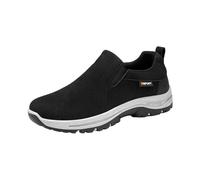 Slip On Trainers Men, Hands-Free Lace-Up Sneakers Anti Slip Walking Trainers Comfortable Running Gym Shoes Breathable Driving Shoe Extra Wide Summer Shoes Versatile Sports Sneakers Black