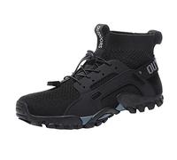 Slip On Trainers Men High Range Comfortable Running Shoes Mesh Lining Breathable Black Trainers Deep Lugs Sturdy Grip Hiking Shoes Mountain Trekking Backpacking Trainer Travelling, Camping