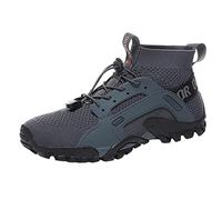 Slip On Trainers Men High Range Comfortable Running Shoes Mesh Lining Breathable Black Trainers Deep Lugs Sturdy Grip Hiking Shoes Mountain Trekking Backpacking Trainer Travelling, Camping