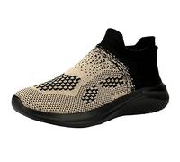 Slip On Trainers Men Mesh Lining Breathable Running Shoes Arch Fit Easy Close Walking Shoes Soft Cushioned Footbed Black Trainers Wide Toe Casual Shoe for Swollen Feet Plantar Fasciitis