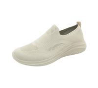 Slip On Trainers Men Mesh Lining Breathable Walking Shoes Arch Fit Easy Close Wide Fit Trainers Soft Air Cushion Hiking Shoes Arch Support Plantar Fasciitis Shoe for Swollen Feet Beige