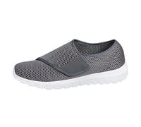 Slip On Trainers Men Mesh Lining Breathable Walking Shoes Non-Slip Easy Close Hiking Shoes Arch Support Wide Fit Trainer Air Cushion Comfortable Black Trainers for Swollen Feet Plantar Fasciitis