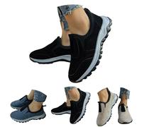 Slip On Trainers Men Walking Shoes with Arch Support, Lightweight Mesh Lining Hiking Shoes, Wide Toe Non-Slip Work Trainers, Waterproof Mountain Trekking Athletic Trainer, Travelling, Camping