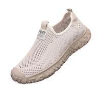Slip On Trainers Mens Breathable Hollow Out Mesh Walking Shoes with Arch Support Chunky Non Slip Athletic Spoprts Shoes Lightweight Comfort Orthopedic Sneakers Casual Slip-On Flat Wedge Shoe Coffee