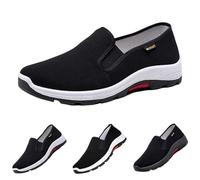Slip On Trainers Mens Low-Top Casual Shoes Orthopedic Canvas Skate Sneakers Comfortable Lightweight Walking Shoes Men Wide Fit Soft Insole Outdoor Hiking Sneakers Size 8.5 White