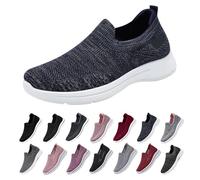 Slip on Trainers Sketches Womens Wide Fit Ankle Strap Low Wedge Trainers UK Size Walking Breathable Mesh Sneakers Ladies Lightweight Running Training Summer Mesh Sneaker Women Shoes Size 6