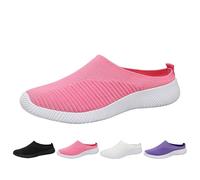 Slip On Trainers Women Wide Fit - Womens Mesh Breathable Trainers Comfortable Stretch Sneakers Memory Foam Soft Sole Shoes Light Weight Running Footwear Non Slip Walking Slippers White