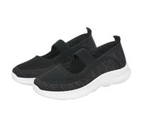 Slip on Trainers Women Women's Woven Orthopedic Breathable Soft Sole Shoes Ladies Mesh Walking Running Shoe Sneakers for Elderly Arthritis Edema Swollen Feet Stretch Trainers (Black #1, 6.5)
