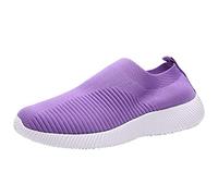 Slip On Trainers Womens Lightweight Breathable Mesh Running Trainers Memory Foam Walking Shoes With Arch Support Easy Close Wide Fit Orthopedic Shoes Comfortable Casual Sneakers Slip-On Loafers