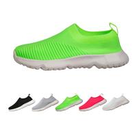Slip on Trainers Womens Wide Fit Comforble Shoes Breathable Mesh Walking Shoes with Memory Foam Lightweight Athletic Running Sneakers Anti-Slip Soles Casual Trainers Size 4