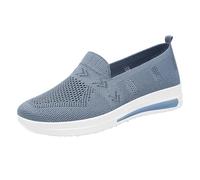 Slip on Walking Shoes for Women withArch Support Breathable Soft and Comfortable Sneakers Safety Non-Slip Lightweight Fitness Trainers Soft Sole Rode Running Orthopedic Shoes (Blue, 6)