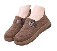 Slip On Winter Boots for Women Insulated Warm Flat Sole Non Slip Traction Casual Outdoor Shoes# end start# s#Designed for daily casual wear with a slip-on fit and cozy these women’s boots (Khaki, 4)