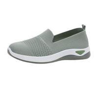 Slip On Womens Trainers, Comfortable Walking Work Gym Shoes for Women, Orthopedic Lightweight Athletic Shoes, Memory Foam Sneakers, Soft Tennis Sneakers for Plantar Fascitis Nursing Green