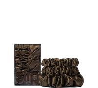 Pure Silk Back To Basics Assorted Scrunchie Set Dark Brown Brown