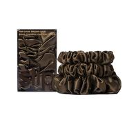 Slip Pure Silk Brown Scrunchies - Dark Colour - Assorted Sizes - Back to Basics - 100% Mulberry Slipsilk, Anti-Crease, Gentle on Hair, Reduces Breakage - Elegant & Durable - Set of 3