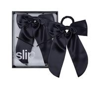 slip pure silk hair bow - black