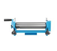 Slip Roll Machine Manual Sheet Metal Bending Round Device, Three-Roll Bending Machine, Desktop Plate Rolling Tool, Precision Steel Roller, for Metalworking, Workshop, Craft Fabrication, Blue