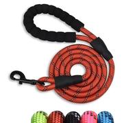 Slip Rope Dog Lead with Comfortable Padded Handle,1.5/2 m Reflective Dog Lead and Multi-Colour for Dogs, 1.2 cm (Red, 200 * 1.2cm)