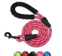 Slip Rope Dog Lead with Comfortable Padded Handle,1.5/2 m Reflective Dog Lead and Multi-Colour for Dogs, 1.2 cm (Pink, 150 * 1.2cm)