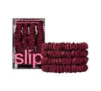 slip Skinny Maroon Scrunchies - Back to School Range - Anti-Crease, Anti-Breakage Slipsilk Hair Ties - Design Protects Delicate Hair - Includes 4 x Pure Silk Scrunchy For Hair Pony Tails