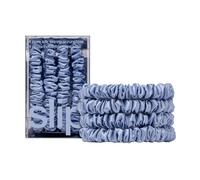 slip Skinny Scrunchies: Anti-Crease, Anti-Breakage Slipsilk™ Design Protects Delicate Hair | Includes 4 Pure Silk Scrunchies, Cornflower