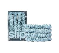 slip Skinny Sky Blue Scrunchies - Back to School Range - Anti-Crease, Anti-Breakage Slipsilk Hair Ties - Design Protects Delicate Hair - Includes 4 x Pure Silk Scrunchy For Hair Pony Tails