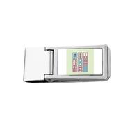 Slip Suit Mahjong Board Art Deco Fashion Slim Money Clip Stainless Holder Pocket Wallet