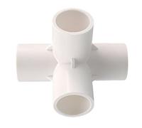 Slip Tee PVC Pipe Fitting, 3 Way /4 Way Coupling Connector Joints Adapter for Garden Water Pipe Connection, White Four-Connections 32mm